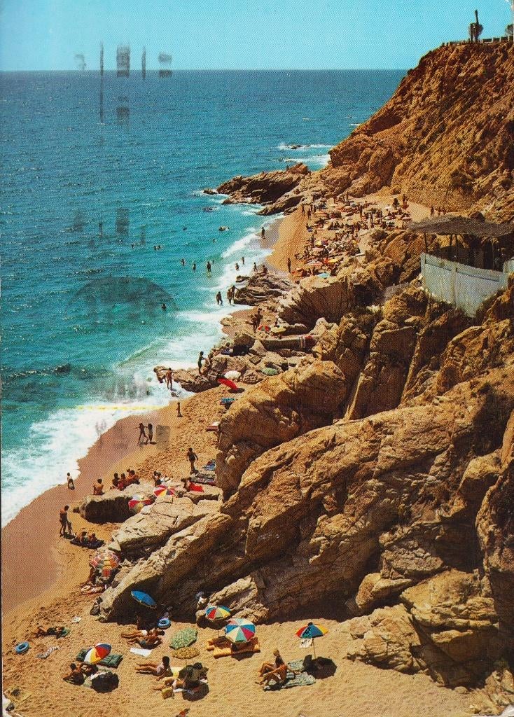 1955 - ESPAGNE - Calella : Un coin de la côte + CALELLA, Envoi, 1940 à 1960, Affranchie, Espagne