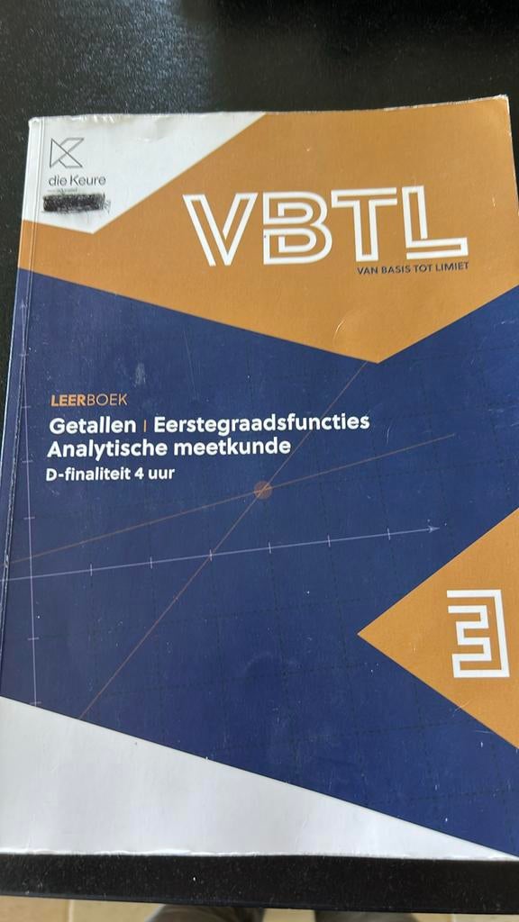 VBTL 3 – leerboek getallen & analytische meetkunde (D – 4 uu, Enlèvement ou Envoi, Comme neuf, Néerlandais