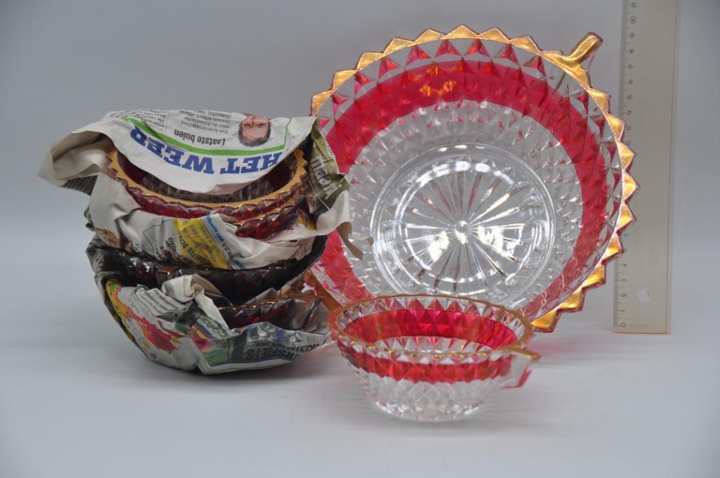 punchbowl met kopjes - cristal, Huis en Inrichting, Keuken | Servies, Ophalen of Verzenden