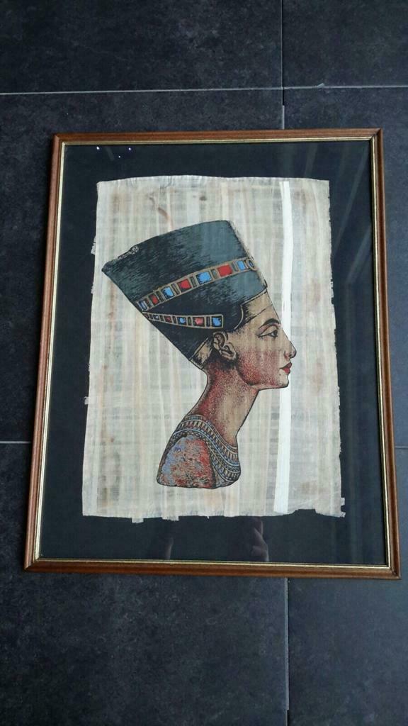 Nefertiti op papyrus, ingekaderd, Ophalen