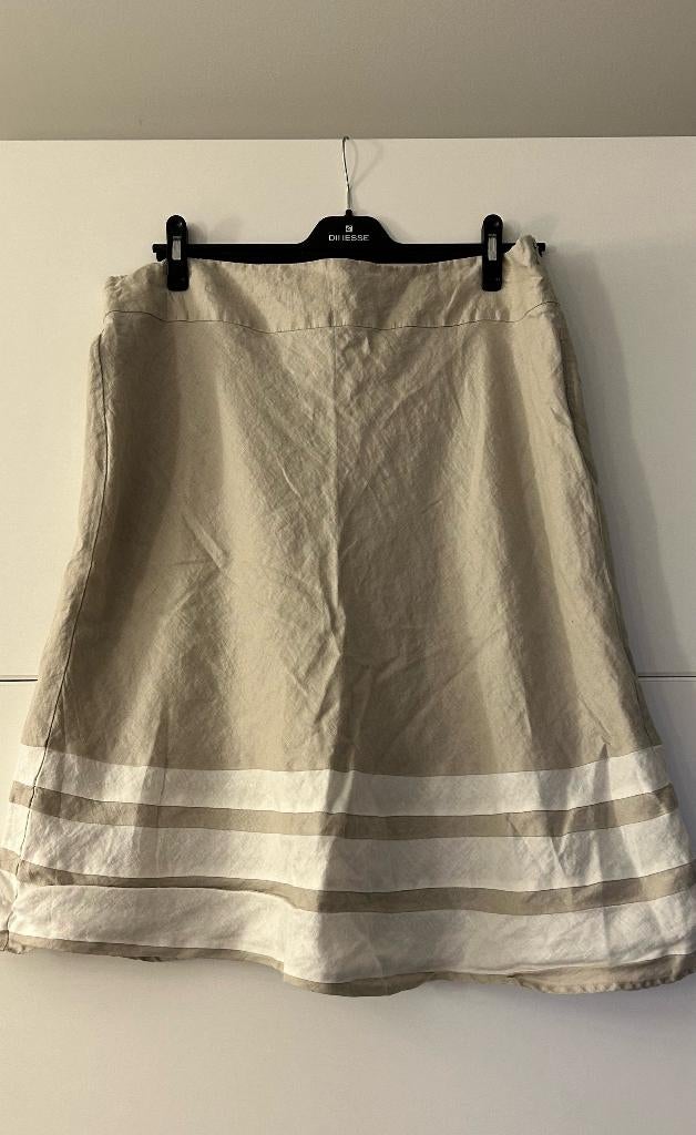 Your Sixth Sense beige linnen rok met witte strepen, Your sixth sense, Rok, Beige, Ophalen of Verzenden