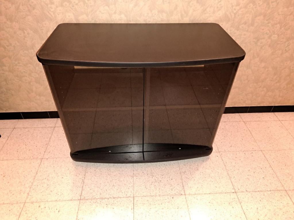 TV kast zwart op wieltjes in  zeer goede staat, Huis en Inrichting, Kasten |Televisiemeubels, Ophalen, Gebruikt, Glas, 50 tot 100 cm