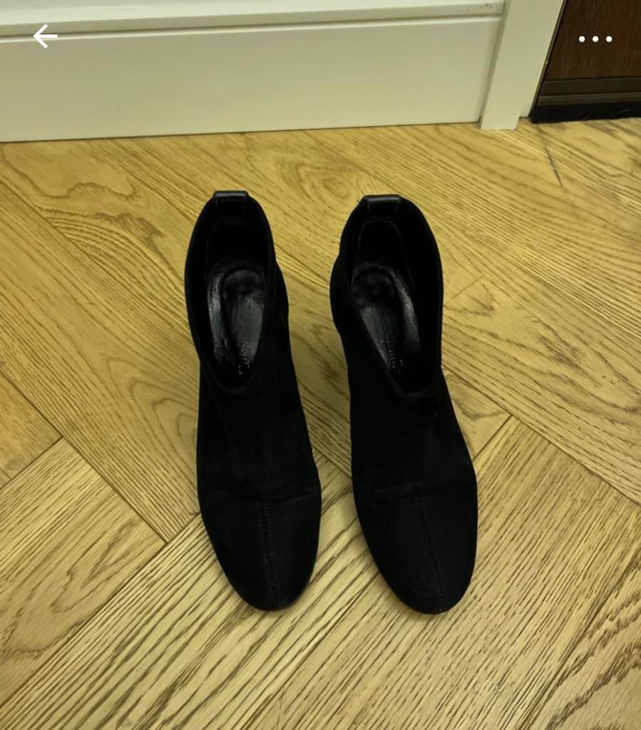 Bottines à talon en daim noir, Enlèvement, Comme neuf, Noir