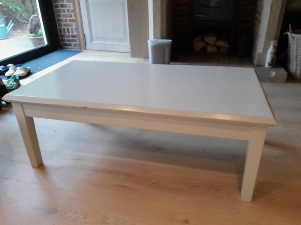Koffietafel in massief hout, Huis en Inrichting, Ophalen, Gebruikt, 100 tot 150 cm, 50 tot 100 cm