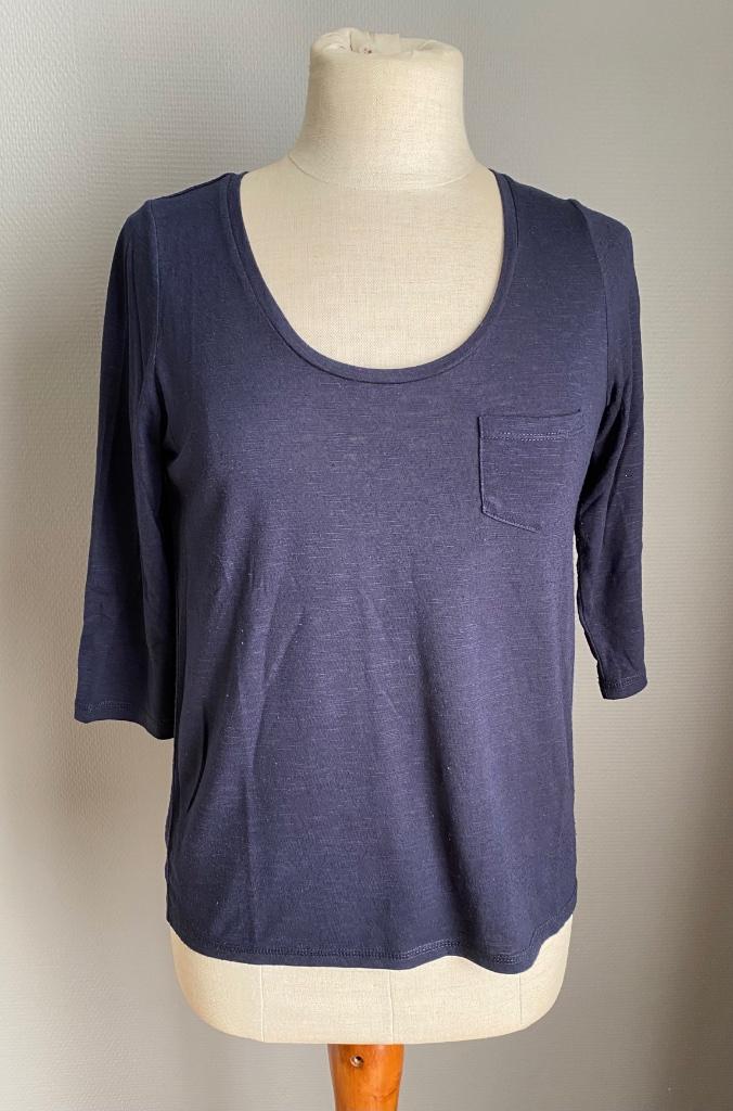 Donkerblauw topje met driekwartsmouw Broadway maat S, Kleding | Dames, Korte mouw, Maat 36 (S), Broadway, Gedragen