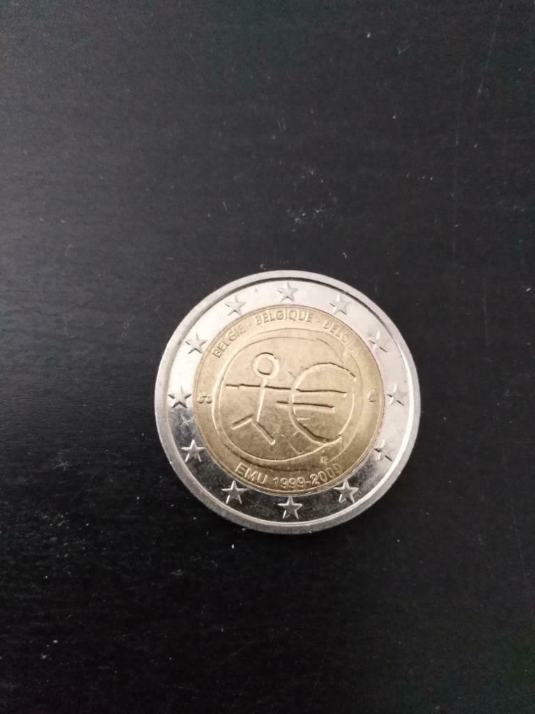 Pièce 2 euros commémorative Belgique 10 ans EMU, Enlèvement ou Envoi, Belgique, 2 euros, Monnaie en vrac