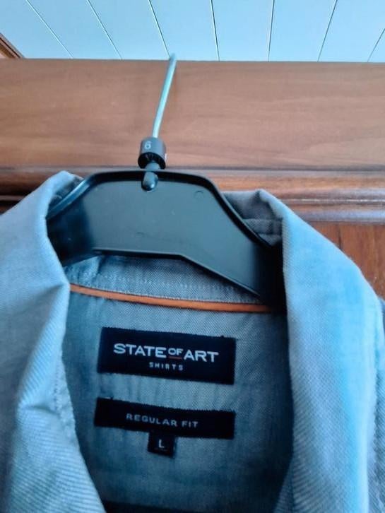 Grijs/blauw hemd state of art, Kleding | Heren, Ophalen, Zo goed als nieuw, Blauw
