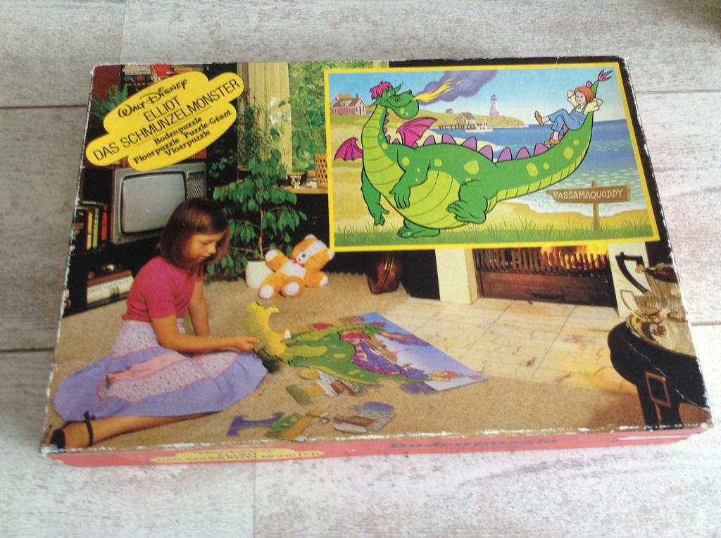 Disney Peter én de draak vintage vloerpuzzle (30 stuks), Ophalen of Verzenden, 10 tot 50 stukjes, Gebruikt, 2 tot 4 jaar