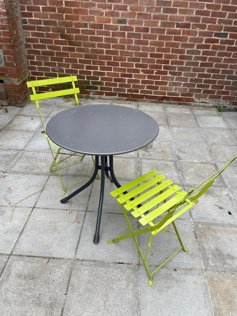 Stoelen en terrastafel enz... grote assortimenten, Ophalen, Gebruikt, Hout