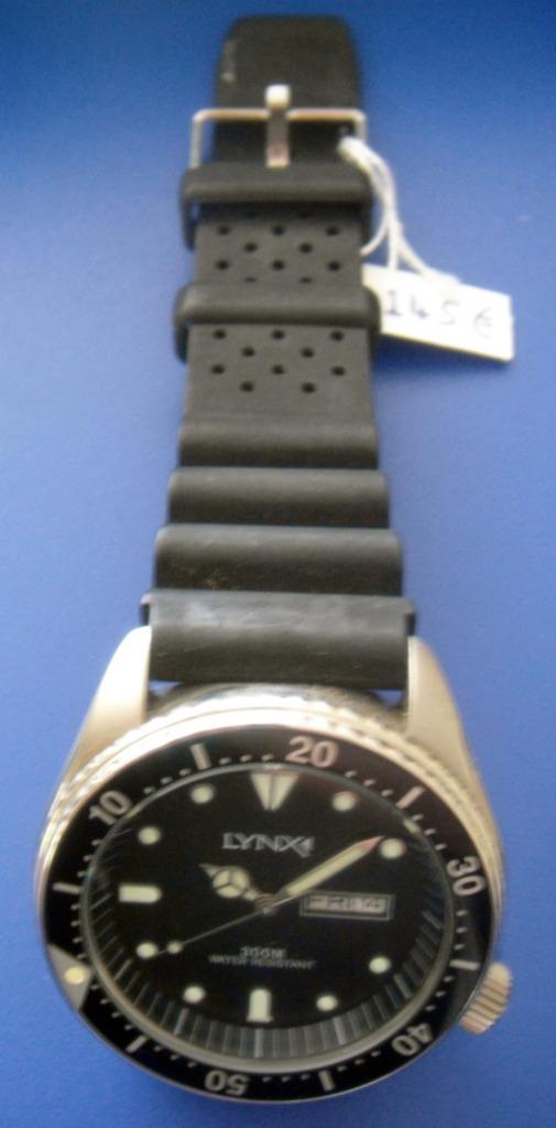Montre de plongée LYNX, WR 300 m, avec jour/date, NEUVE, Neuf, Étanche, Noir, LYNX