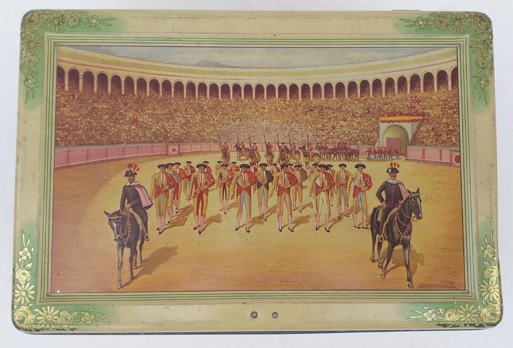 boîte en tôle vintage Benson Toffees - tauromachie, Collections, Envoi