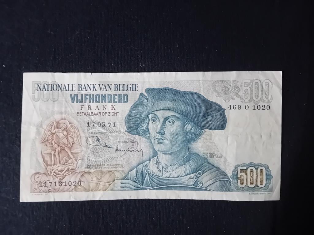 Belgisch bankbiljet van 500 frank, Postzegels en Munten, Bankbiljetten | België, Ophalen of Verzenden