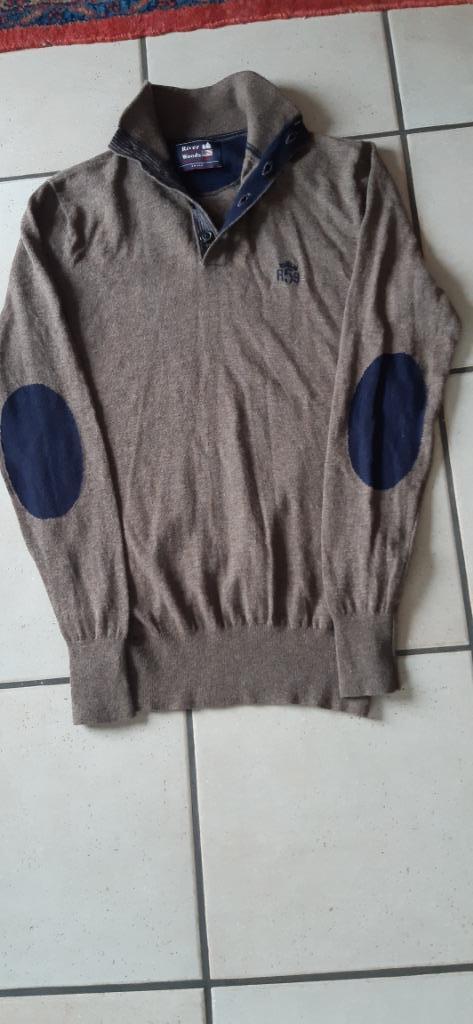 River Woods trui 100% wol, Kleding | Heren, Bruin, Ophalen of Verzenden, River Woods, Gedragen