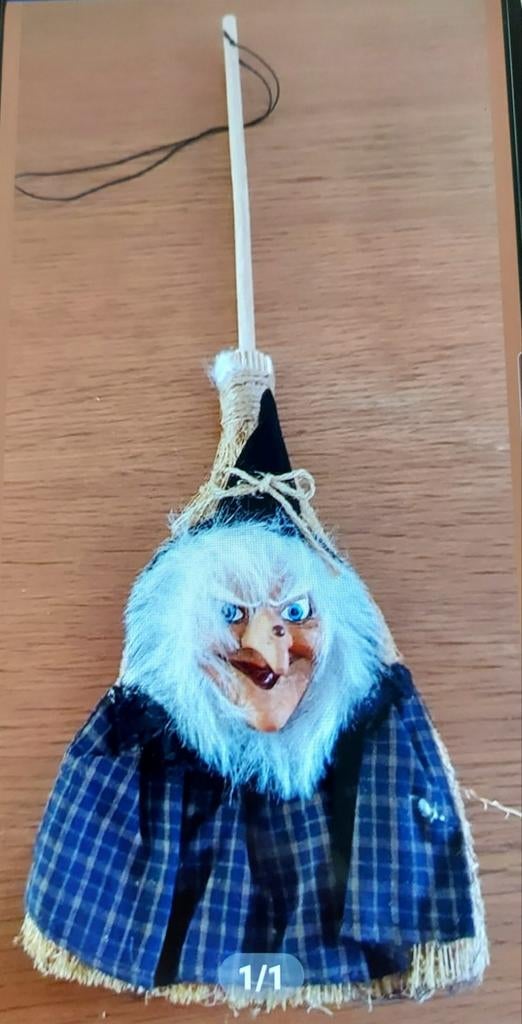 Sorcière avec balai 45cm, Enlèvement ou Envoi, Comme neuf