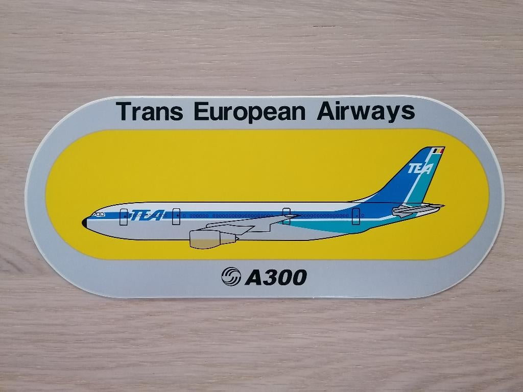 TEA Belgium Autocollant Trans European Airways Airbus A300, Enlèvement ou Envoi, Neuf, Société ou Association