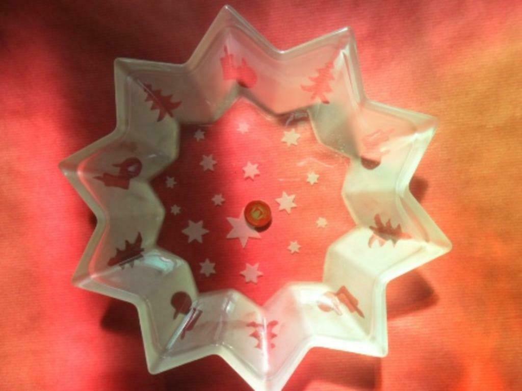 Ster schalen kerst kado of sfeer hapjesschaal / ster t-Licht, Ophalen of Verzenden, Zo goed als nieuw