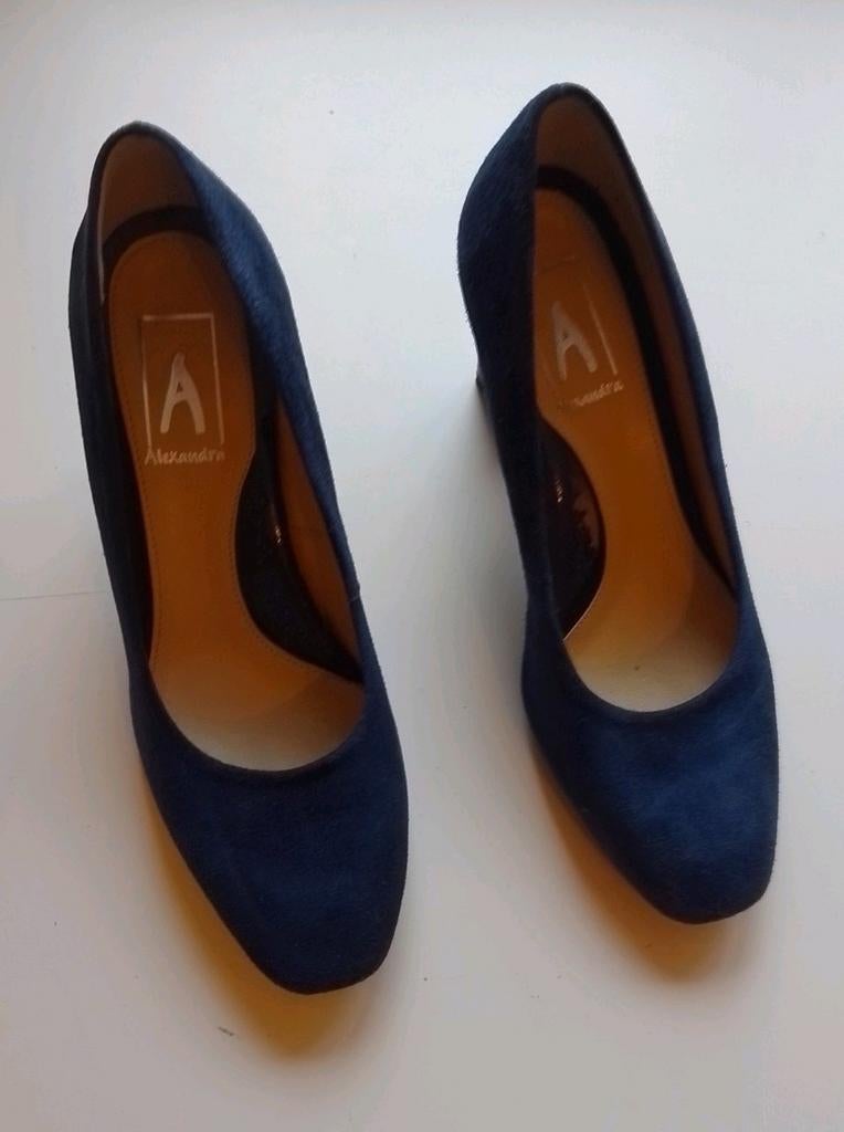 Escarpins hauts talons Alexandra nubuck bleu T. 37, Enlèvement ou Envoi, Escarpins, Comme neuf, Alexandra