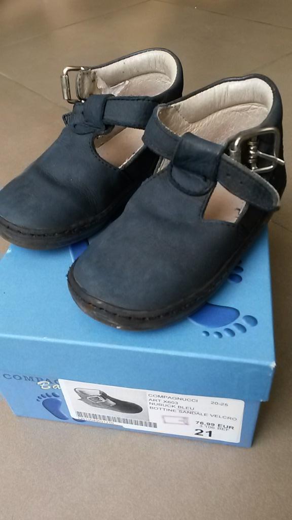 Chaussures bleues en nubuck pour enfant (21), Garçon ou Fille, Comme neuf, Enlèvement, Compagnucci