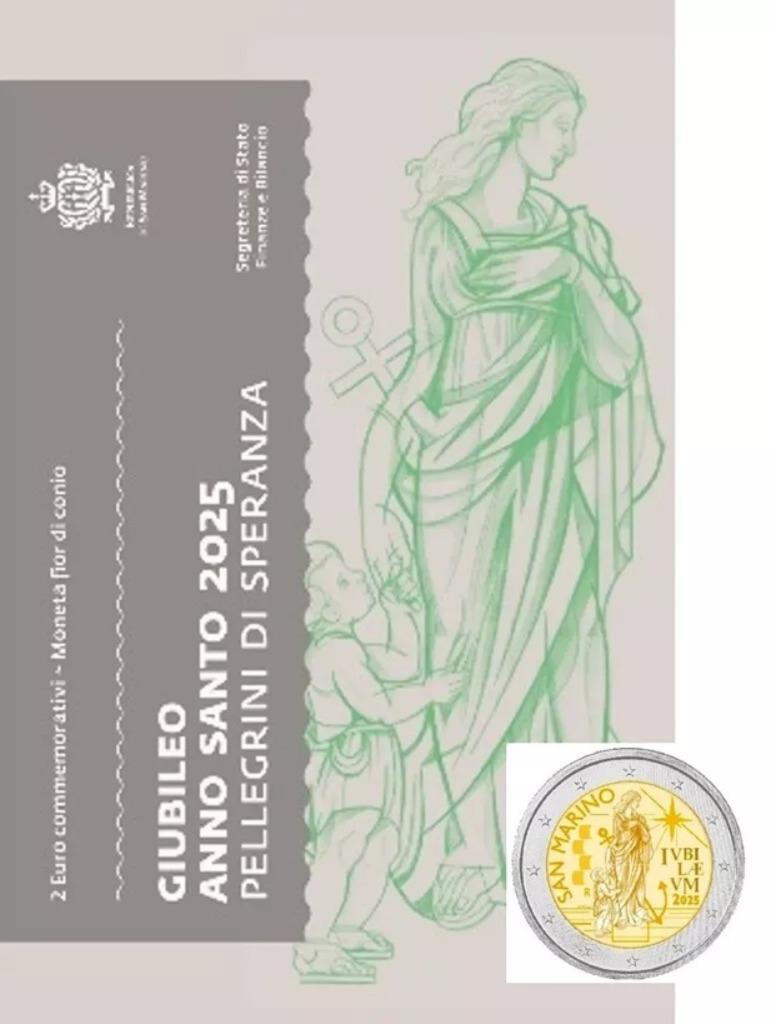 San Marino 2025 - Giubileo Anno Santo 2025 - BU in blister, Timbres & Monnaies, Monnaies | Europe | Monnaies euro, Série, Saint-Marin