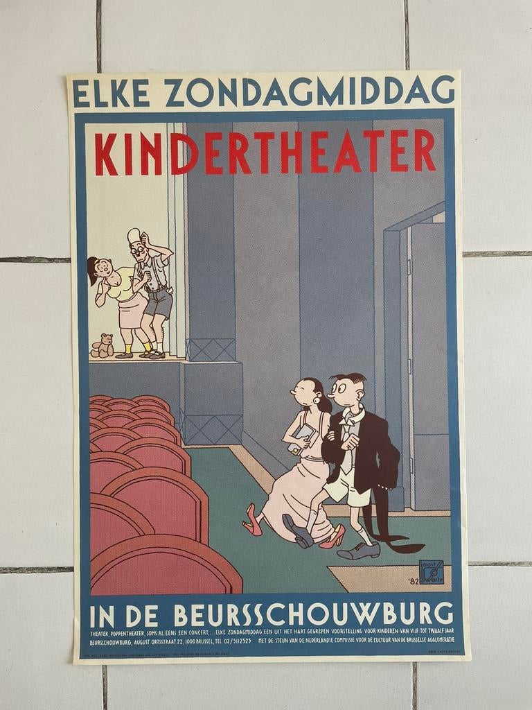 Affiche Joost Swarte Kindertheater Beursschouwburg 1982, Verzenden