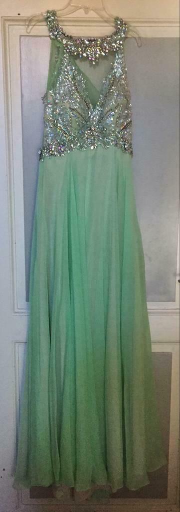 Diamant avondjurk, fijne taille, Kleding | Dames, Ophalen, Zo goed als nieuw, Maat 34 (XS) of kleiner, Onder de knie