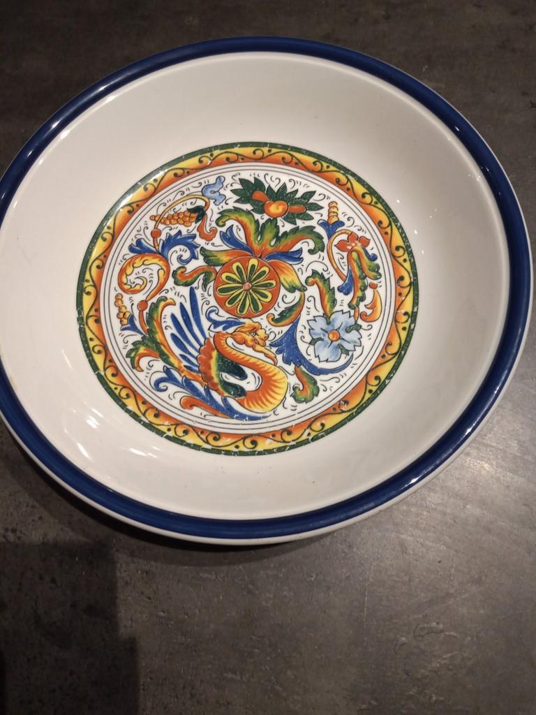Grand plat en céramique italienne "CARM", Antiquités & Art