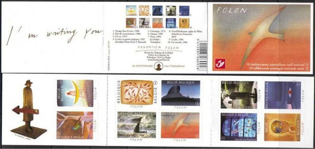 B115 Carnet La Magie de Folon, Envoi, Timbre-poste, Autocollant