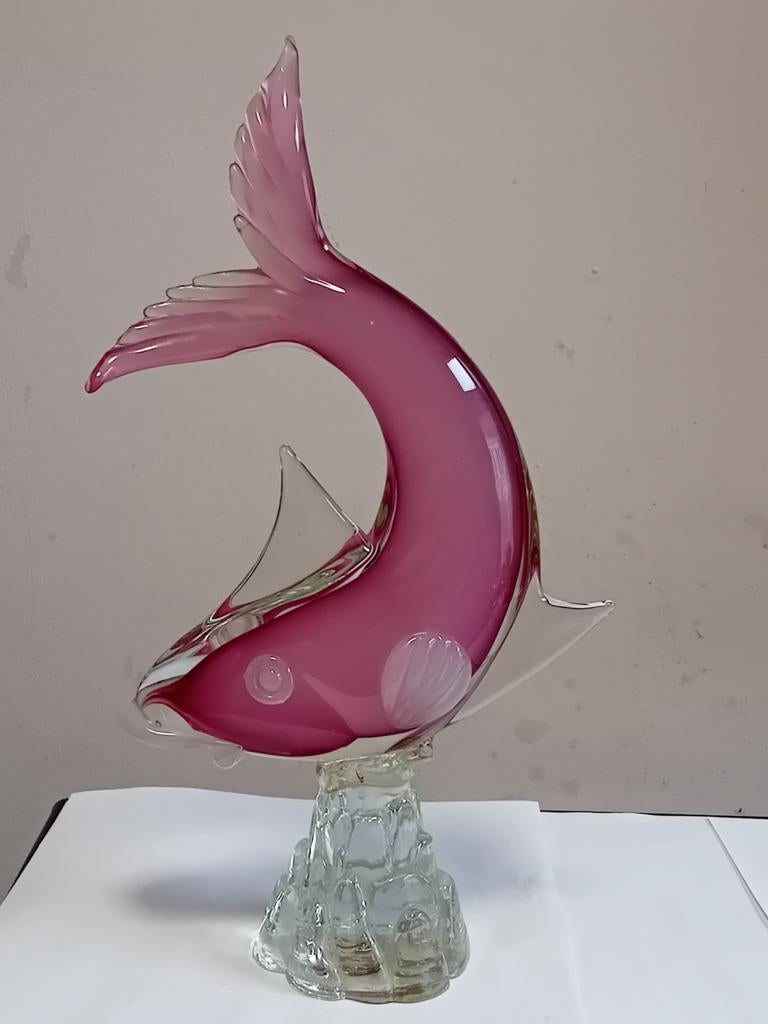 Grand poisson Murano rose, Antiquités & Art, Enlèvement ou Envoi