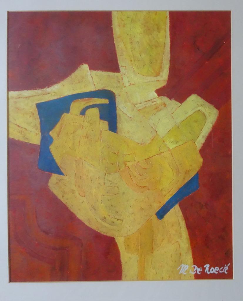 Michel De Roeck, Gouache, 46 x 38, Compositie, Antiquités & Art, Art | Peinture | Moderne, Enlèvement