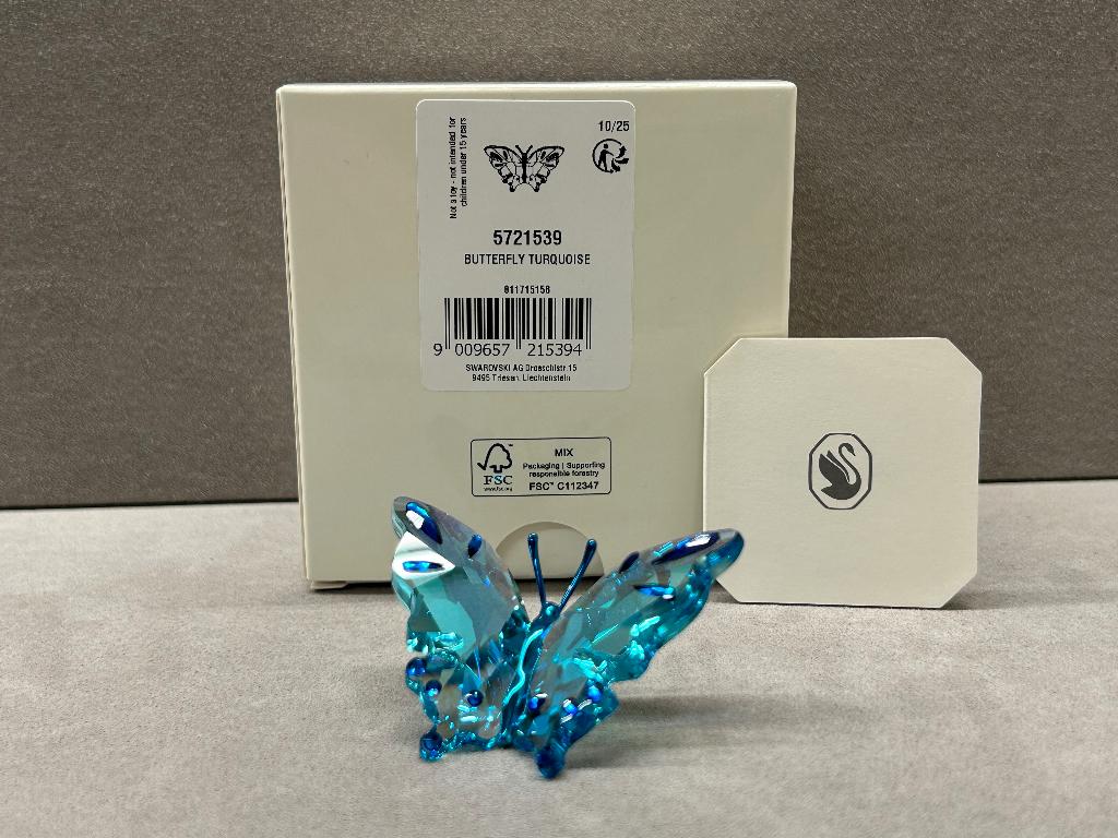 Swarovski Vlinder, Butterfly Turquoise, Ophalen of Verzenden, Nieuw, Figuurtje