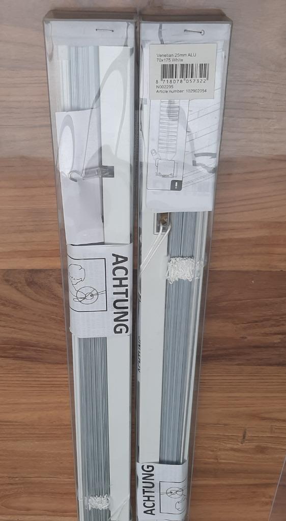 2 x nieuwe aluminium jalouzie ( wit) 70 x 175, Ophalen, Nieuw, Wit