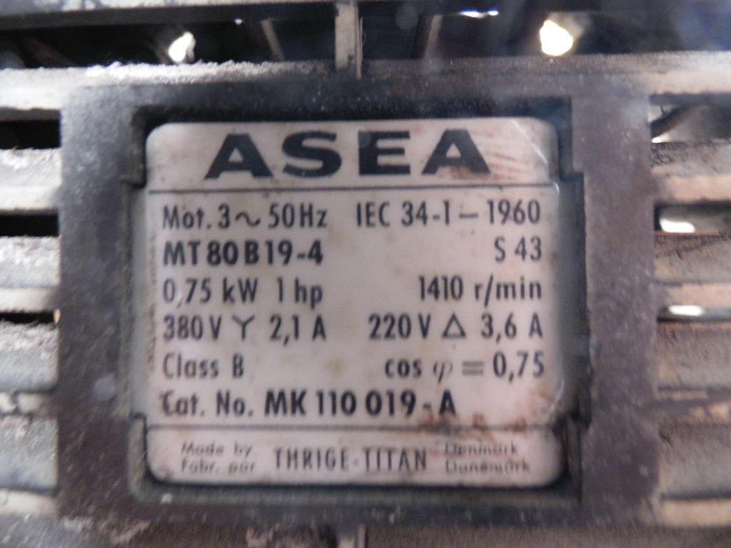 Gebruikte ASEA motor, Doe-het-zelf en Bouw, Motoren, Ophalen of Verzenden, Gebruikt, Elektromotor, 1400 tot 1800 rpm