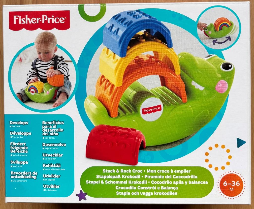 Baby cadeau - Fisher-Price - Stapel & Schommel Krokodil, Kinderen en Baby's, Speelgoed | Fisher-Price, Ophalen of Verzenden, Zo goed als nieuw
