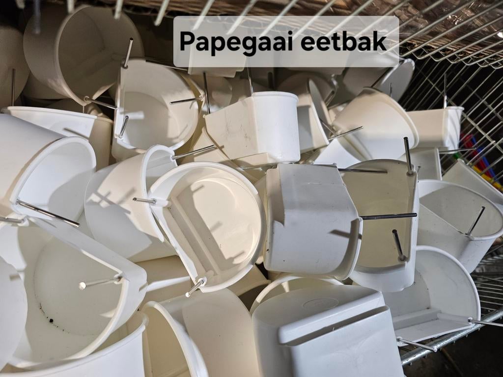 NIEUW Papegaai Eetbak aluminium haken wit, Dieren en Toebehoren, Vogels | Toebehoren, Nieuw, Ophalen