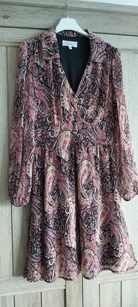 Dames kleed roze/zwart lange mouw maat 38, Kleding | Dames, Jurken, Ophalen, Zo goed als nieuw