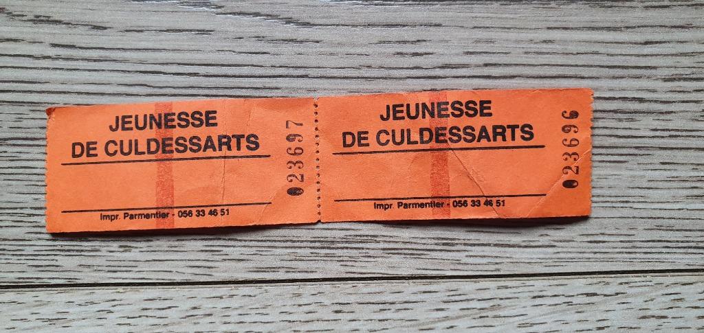 Tickets Jeunesse de Cul-des-Sarts, Enlèvement ou Envoi, Utilisé
