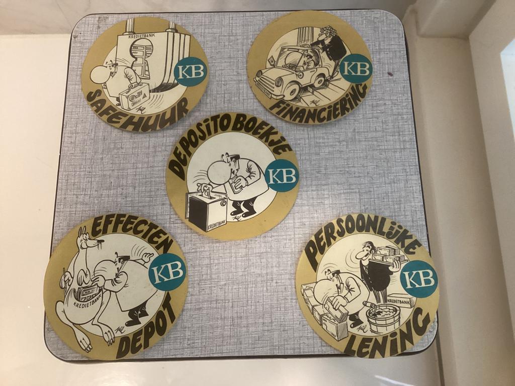 Stickers met reclame voor Kredietbank (KB), Verzamelen, Ophalen of Verzenden