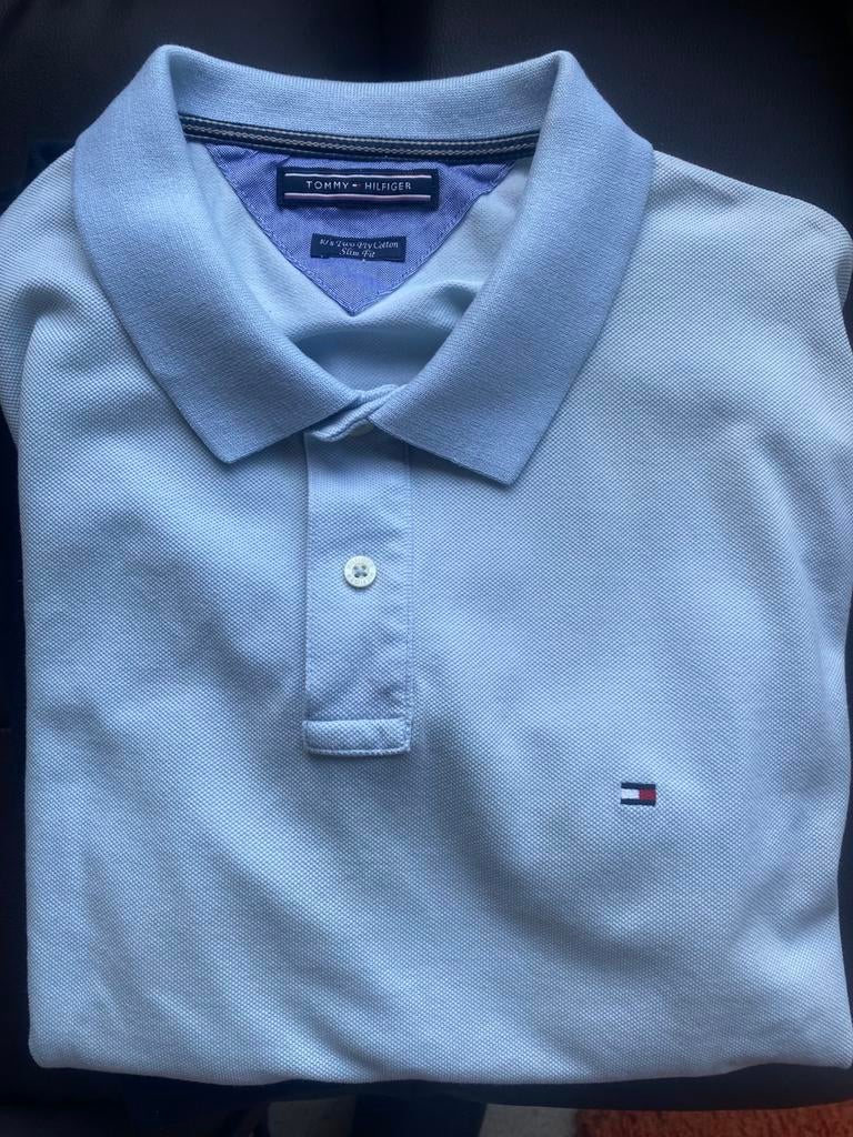 Tommy Hilfiger polos heren L zacht comfort stof, Kleding | Heren, Polo's, Zo goed als nieuw, Blauw, Verzenden