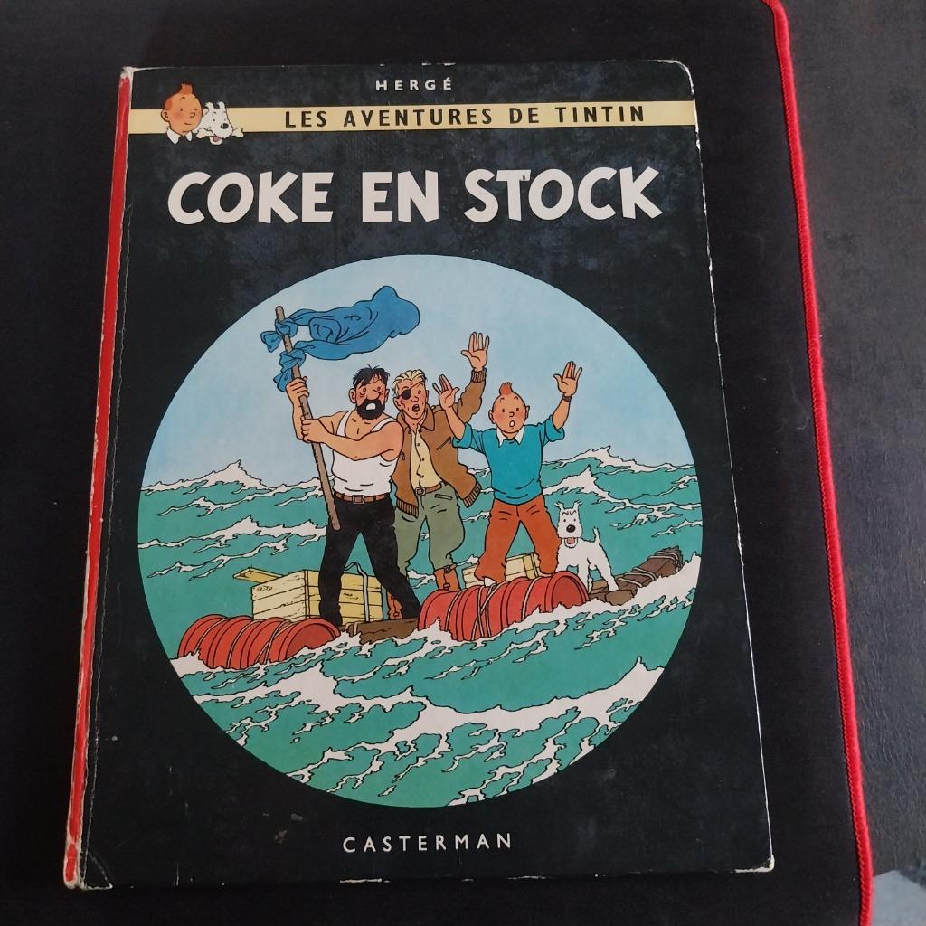 BD  TINTIN "COKE EN STOCK" édition 1965, Une BD, Enlèvement, Utilisé, HERGE