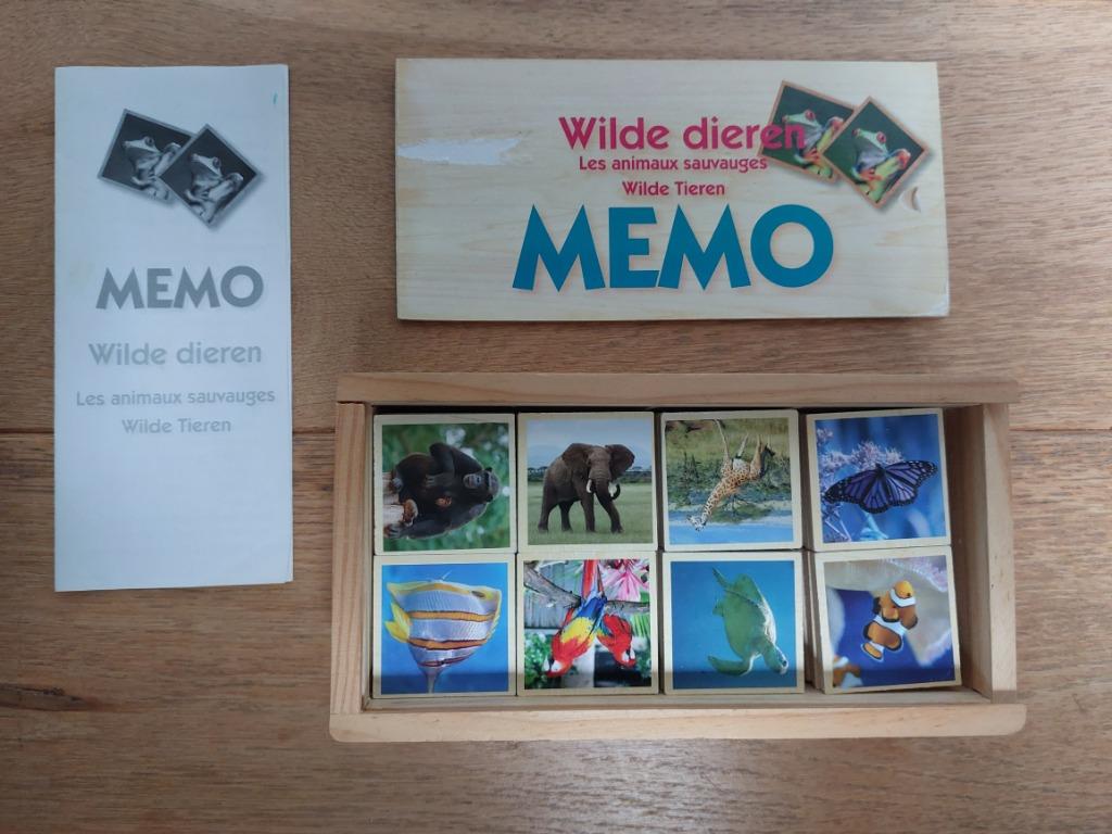 houten memory wilde dieren en boerderijdieren, Kinderen en Baby's, Speelgoed | Houten speelgoed, Ophalen, Gebruikt