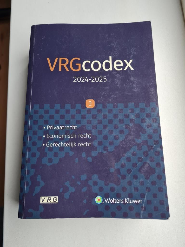 VRG codex2 - 2024-2025, Boeken, Ophalen, Gelezen, Hoger Onderwijs, Wolters kluwer