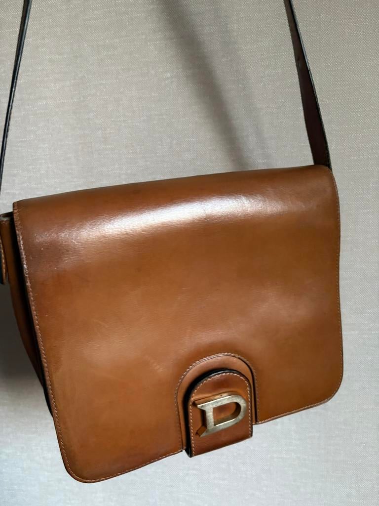 DELVAUX HEUREUX vintage tas boxcalf leer, Ophalen, Leer