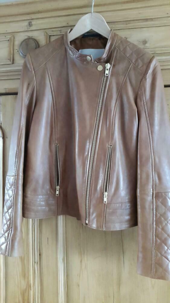 Camel lederen vest InWear maat 36, Kleding | Dames, Ophalen, Overige kleuren, Zo goed als nieuw, Jasje