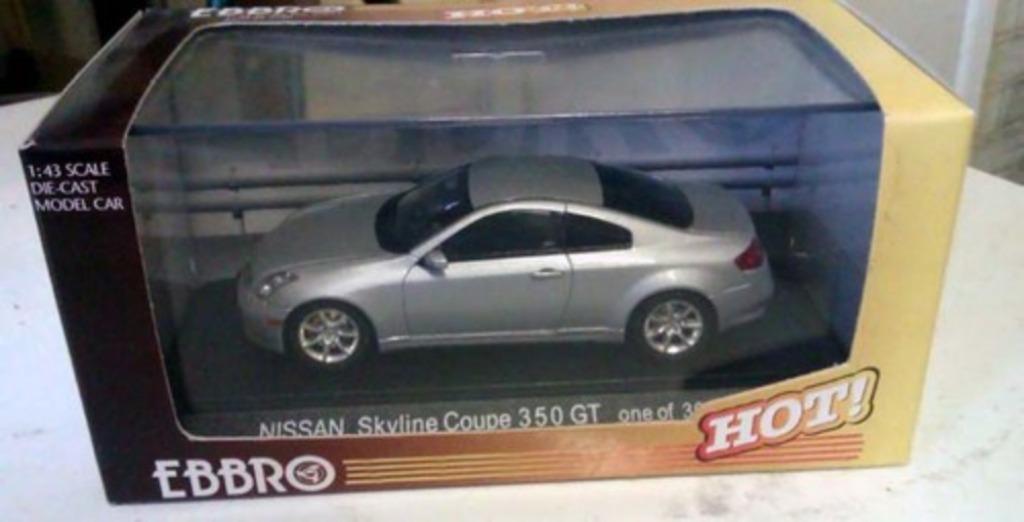 1:43 Ebbro 43485 Nissan Skyline Coupe 350GT silver, Enlèvement ou Envoi, Comme neuf, Voiture, Autres marques