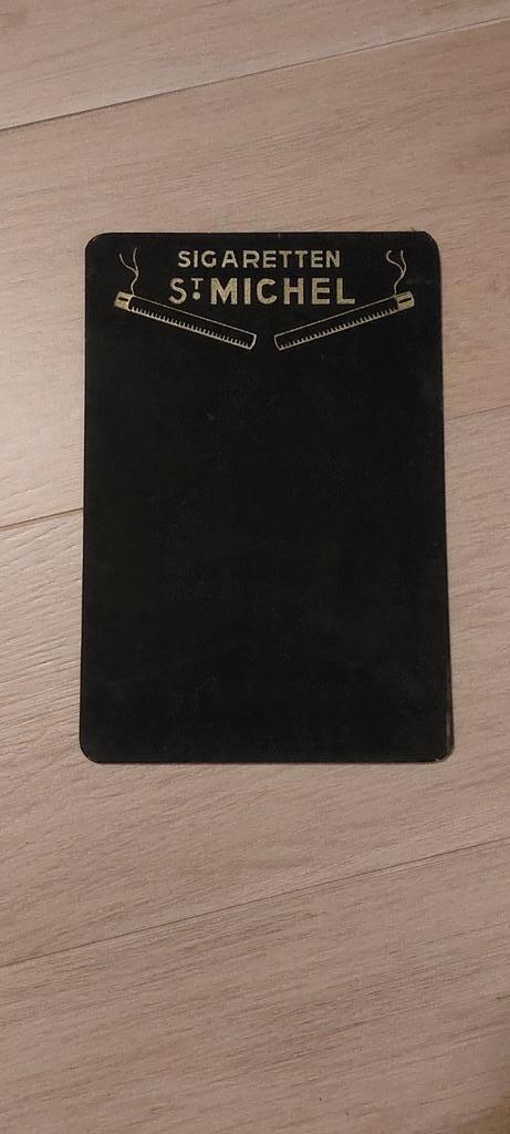 Ancienne plaque à craie Cigarettes St Michel, Enlèvement ou Envoi, Comme neuf, Ustensile