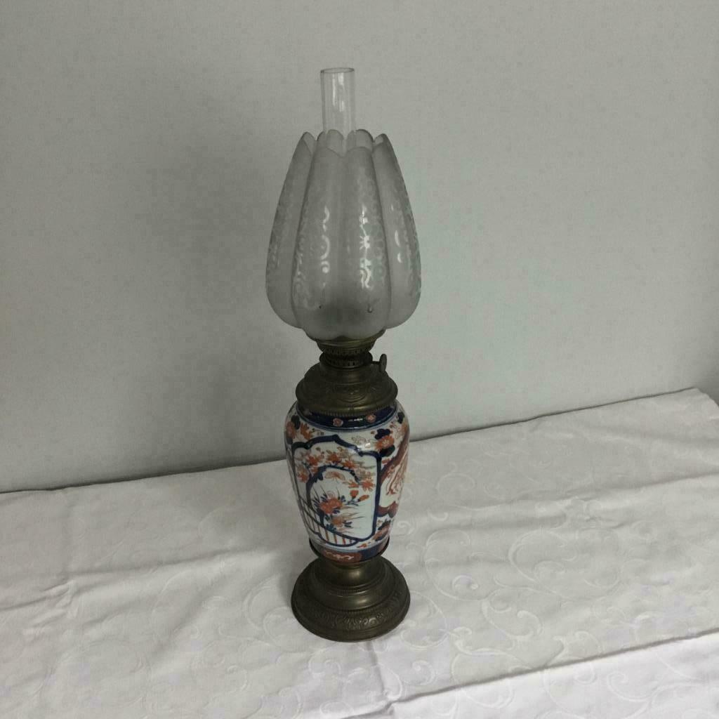 Imari petrolium lamp, Ophalen of Verzenden, Gebruikt
