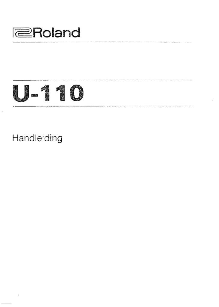 De NEDERLANDSE HANDLEIDING (Pdf) v.d. ROLAND U110 (U-110), Verzenden, Gelezen