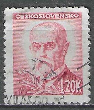 Tsjechoslowakije 1945/1947 - Yvert 407 - Tomas Masaryk (ST), Verzenden, Gestempeld