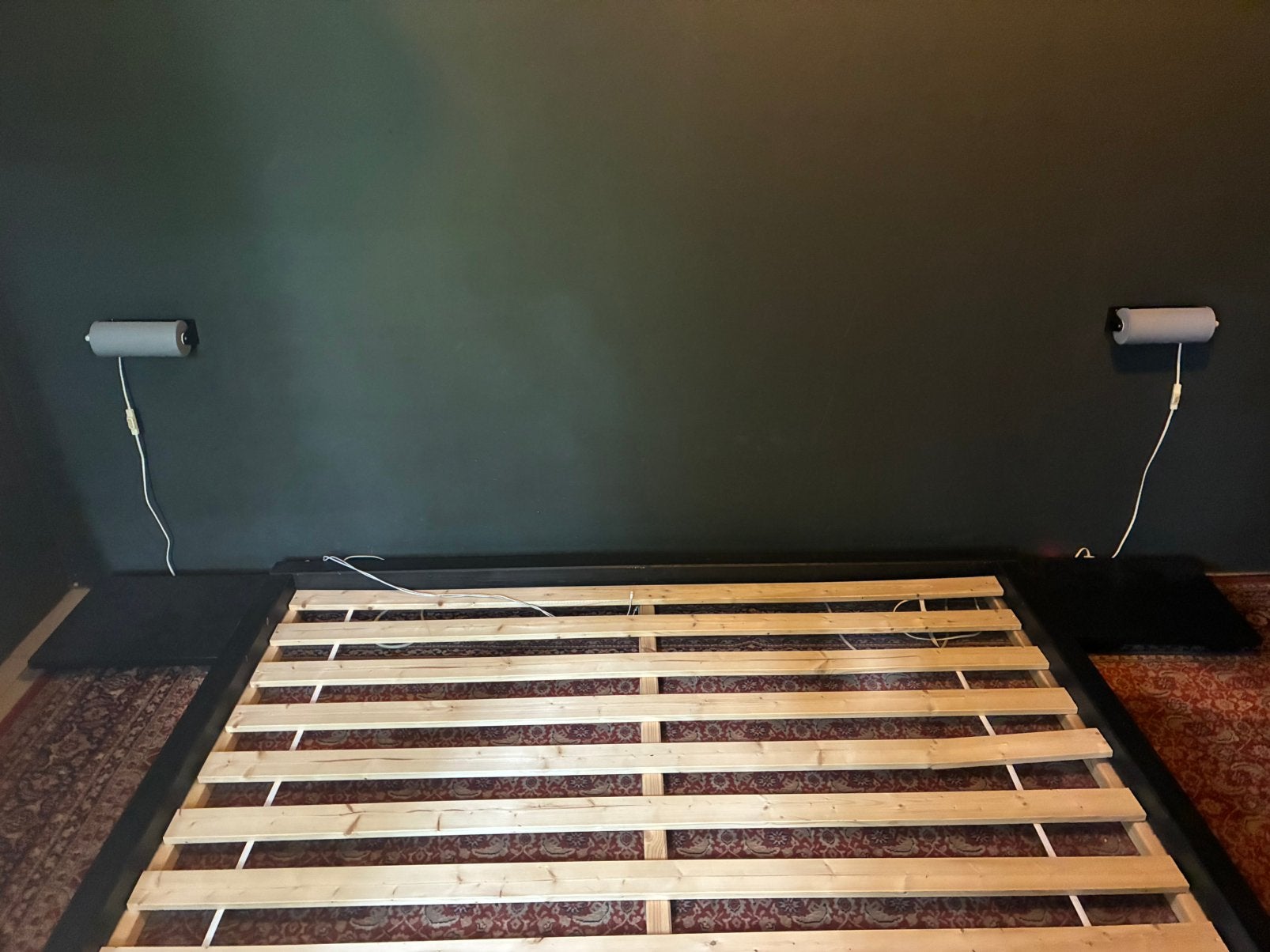 Karup futonbed Dock + nachttafel set, Ophalen, Gebruikt, Zwart, 180 cm