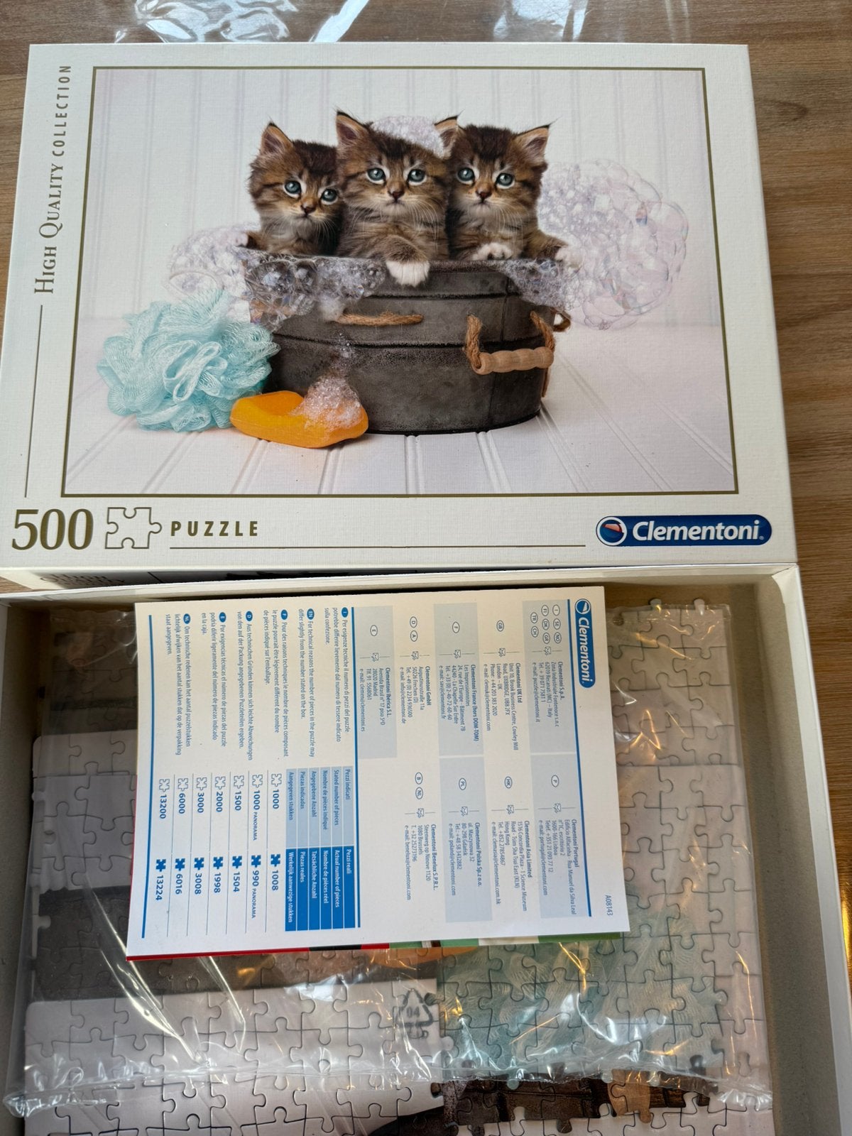 Puzzel 3 kittens 500 stuks clementoni, Ophalen, Zo goed als nieuw